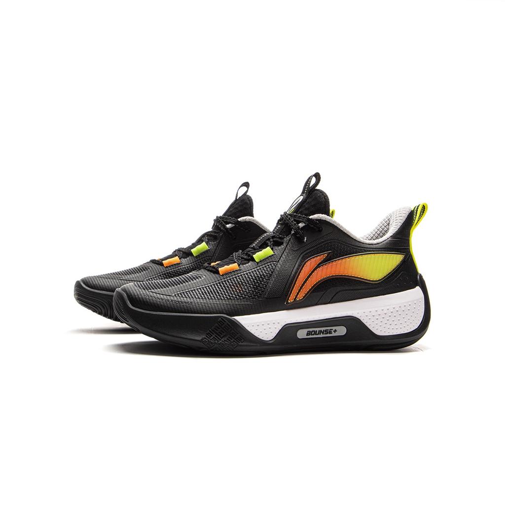 Li Ning Childrens Tian Ying Trendy Comfortable Non-Slip Shock Absorbing Wear-Resistant Rebound Low-Top Basketball Shoes Kids Sneaker Black YKBV034-5