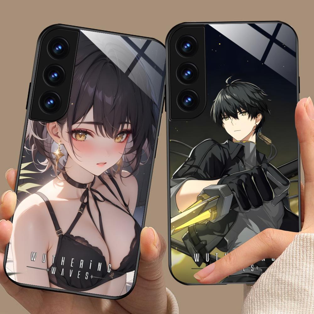 Чехол для мобильного телефона Wuthering Waves Rover Glass для Samsung Galaxy S26 S25 S24 S23 S22 S21 S20 Note20 Plus FE Ultra Цветная крышка