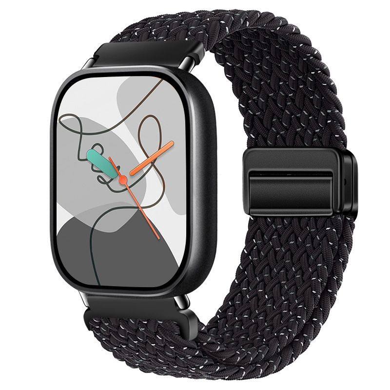 Для Redmi Watch 6/5/4 XiaoMi Mi Band 8 Pro Магнитный плетеный нейлоновый ремешок с быстросъемными креплениями, регулируемый, дышащий, спортивный браслет
