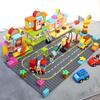Large Particles City Road Street Baseplate Straight Curve Building Blocks Duplo Compatible Bricks Base Plate Children Toys