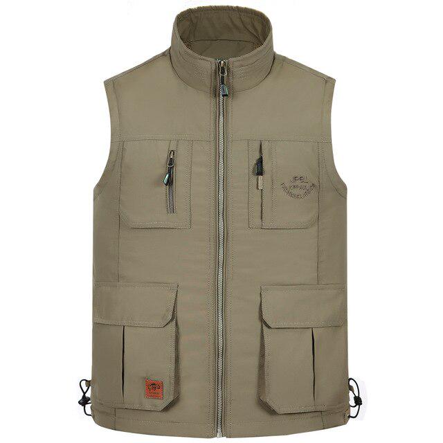 Summer Multi Pockets Photography Vest Men Casual Outdoor Sports Waistcoat Sleeveless Jacket Male