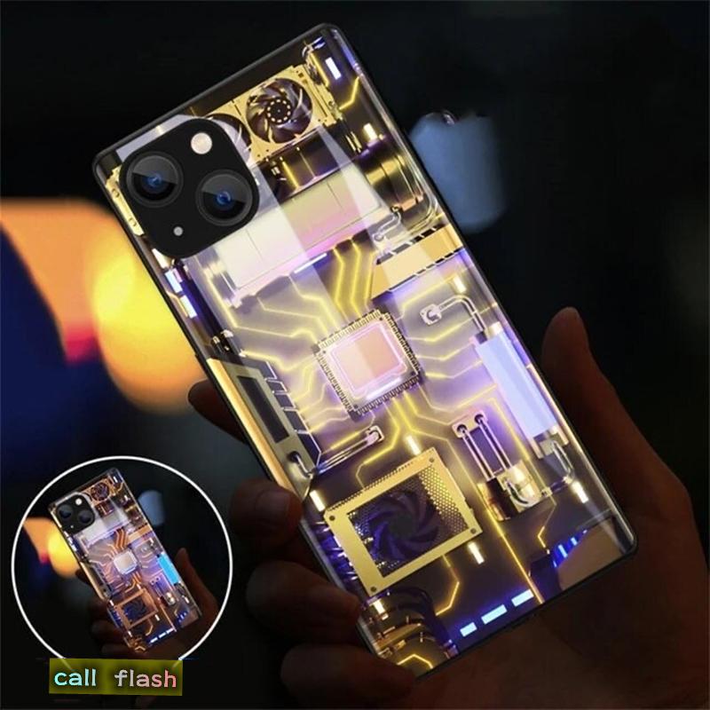 Роскошный светодиодный чехол-вспышка «Приходящий контур» для Realme GT Master Neo 2 Neo5 5 GT2 7 8 9 10 Pro Умные чехлы с управлением