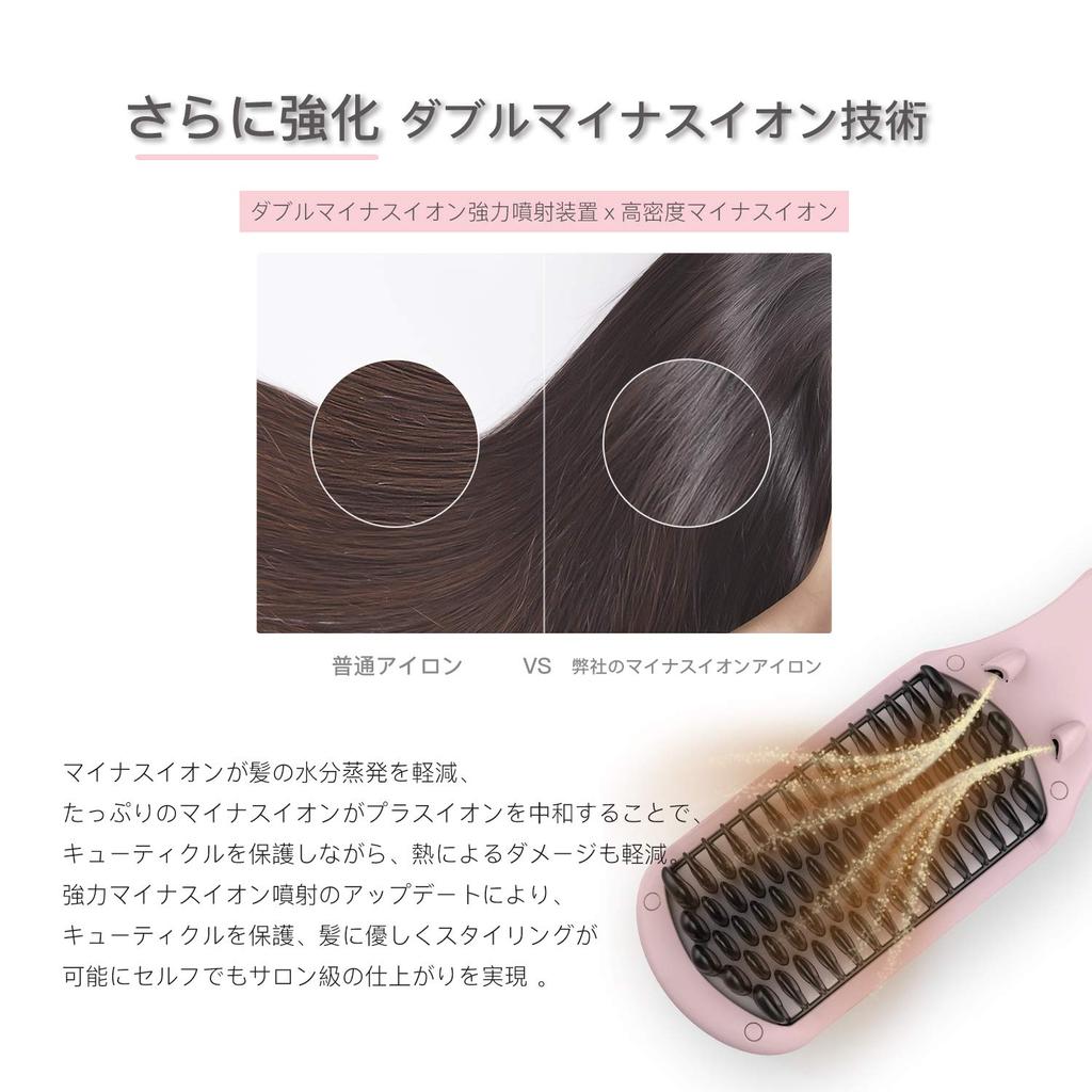 MIRACOMB Straight Brush Утюжок для волос Функция блокировки температуры Двойные отрицательные ионы Максимально быстрый нагрев 16 уровней регулировки температуры Цифровая