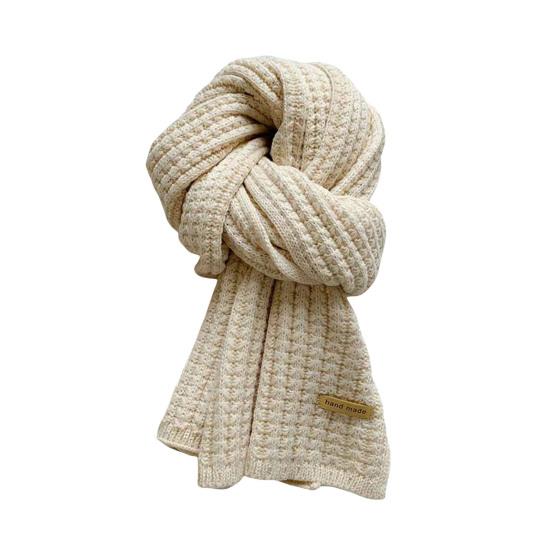 Winter Scarf Solid Color Thickened Warm Knitting Scarf Men Women Long Neck Wrap Garment Clothing Accessories