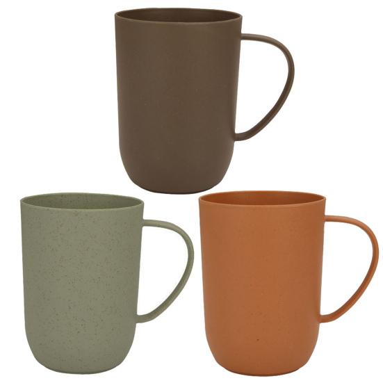 400ML Water Bottle High Capacity Anti-drop Round Mouth Ergonomic Handle Not Easy To Break Pure Color Water Cup for Home