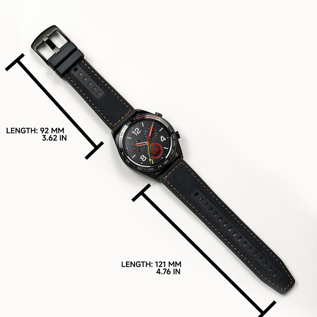 22 мм кожаный силиконовый ремешок для HUAWEI WATCH 4 Pro GT 2 3 SE GT4 46MM / Runner / Ultimate Запасной ремешок Браслет