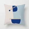 45x45 Cm Nordic Abstract Art Line Print Blue Cushion Cover Home Living Room Sofa Bedroom Bedside Decorative Pillow Cover