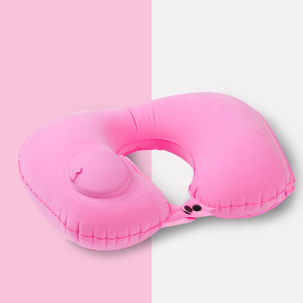 Flocking Inflatable Neck Pillow Portable Pillow Can Be Stored Self Filled Suitable For Outdoor Travel Camping Hiking