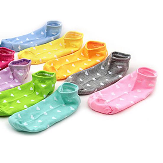 5 пар носков с милым рисунком в виде сердца из хлопковой смеси для женщин, носки до щиколотки для повседневной носки