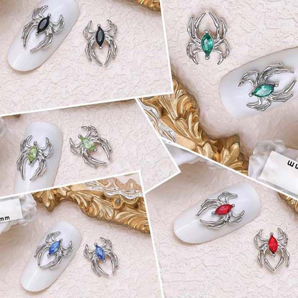 5pcs/set Nail Art Decorations Halloween Spider Nail Rhinestones Manicurist
