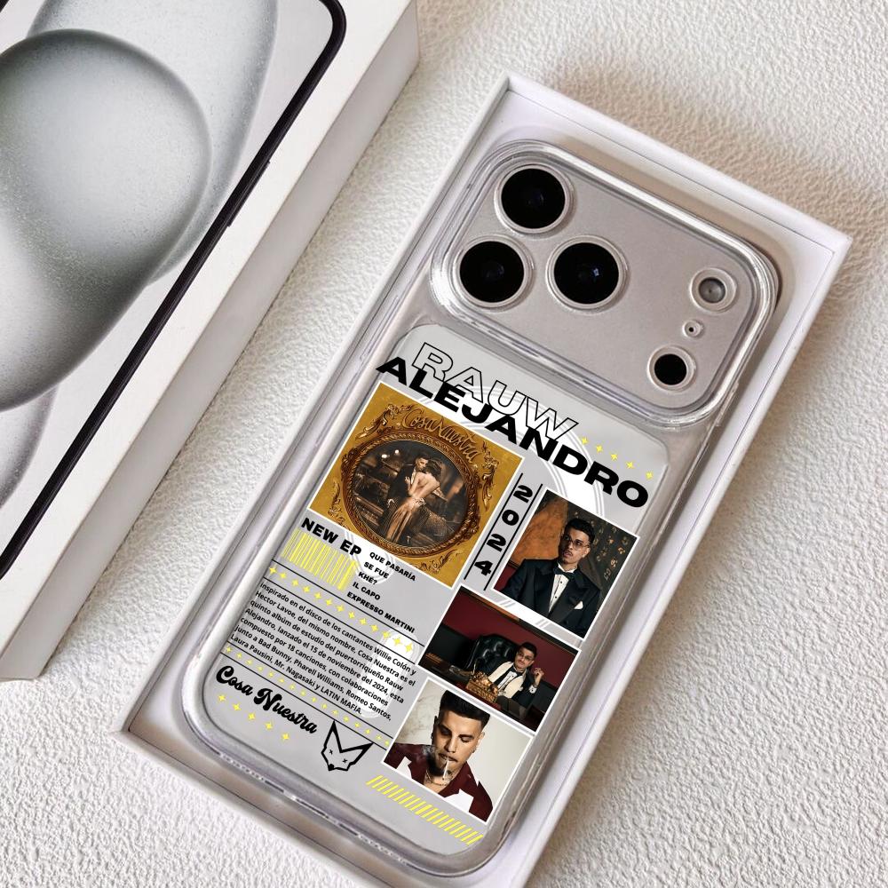 Чехол для телефона Singer R-Rauw Alejandro Для iPhone 17 16 15 14 13 12 Pro Max Plus С Магнитным Кристально Чистым Чехлом Беспроводная Зарядка