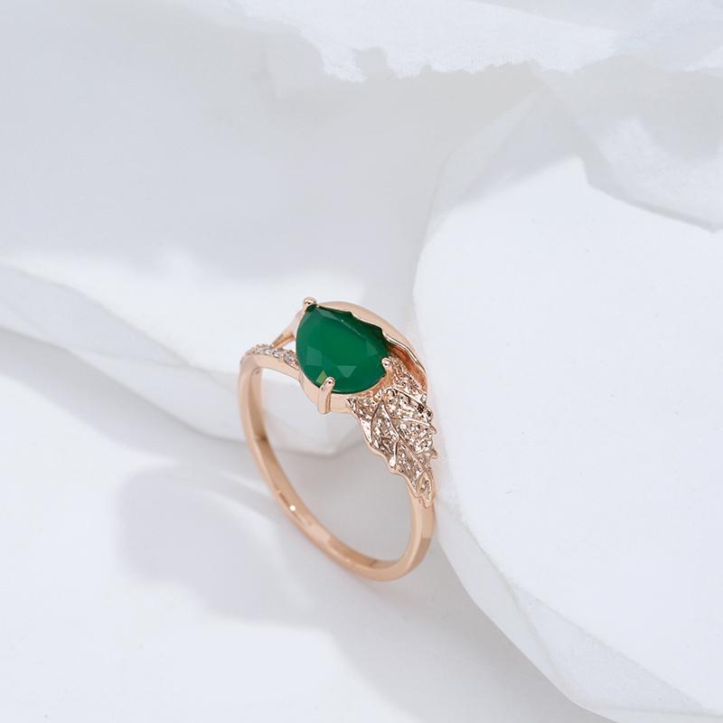 Обертка с текстурой листа, кольца с зеленым цирконом для женщин, одинаковые модные украшения на каждый день