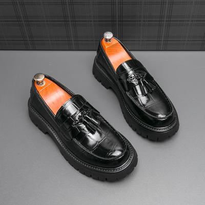 Новые оригинальные дизайнерские мужские кожаные туфли с кисточками, толстые туфли для офиса в корейском стиле, оксфорды для джентльменов, лоферы