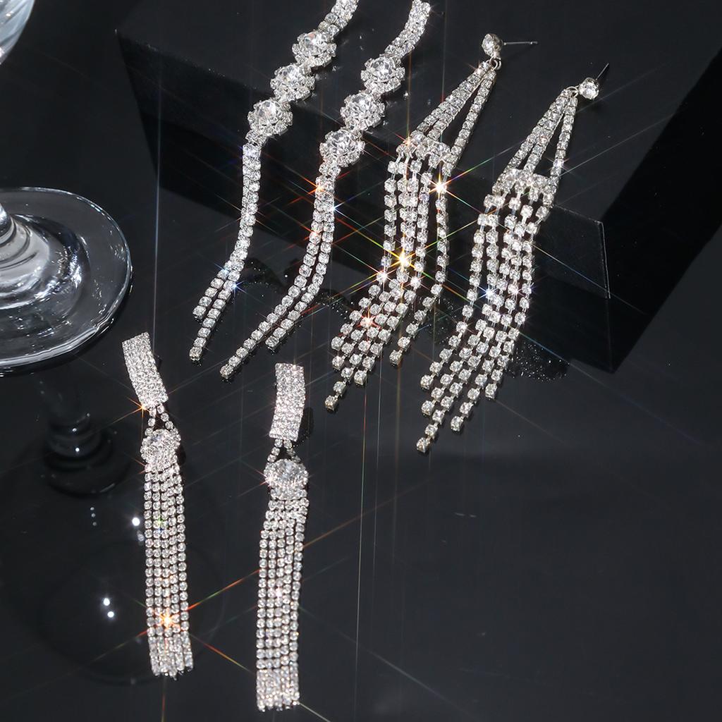 Темперамент Модные блестящие длинные серьги с кисточками из бриллиантов, серьги Senior Sense, женские серьги, 1 пара
