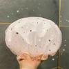 Водонепроницаемая двухслойная шапочка для душа с рисунком звездного неба, модная многоразовая шапочка для купания, кухонная гигиеническая шапочка с защитой от масла