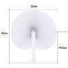 12pcs White Heart Shape Folding Fan Blank Paper Hand Fans With Plastic Handles DIY Painting Birthday Wedding Party Decor