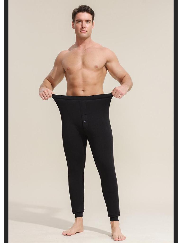 Мужские теплые зимние брюки с наполнителем из 100% шерсти и шелка, плотные и мягкие, для пожилых людей