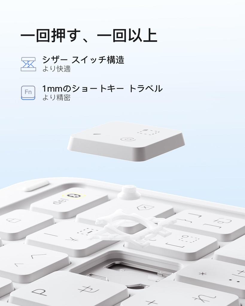 Inateck Чехол-клавиатура для iPad Air 6 2025 с японской JIS-клавиатурой, легкий, для iPad A16 Pro Air поколения, съемный, белый (M2) 11-дюймовый 2024/M3