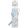 Skater Children's Water Bottle, 2-Way, 470ml (Direct Drinking) and 430ml (Cup Drinking), Sumikkogurashi Polar Bear Hometown Design, Girls' Stainless S