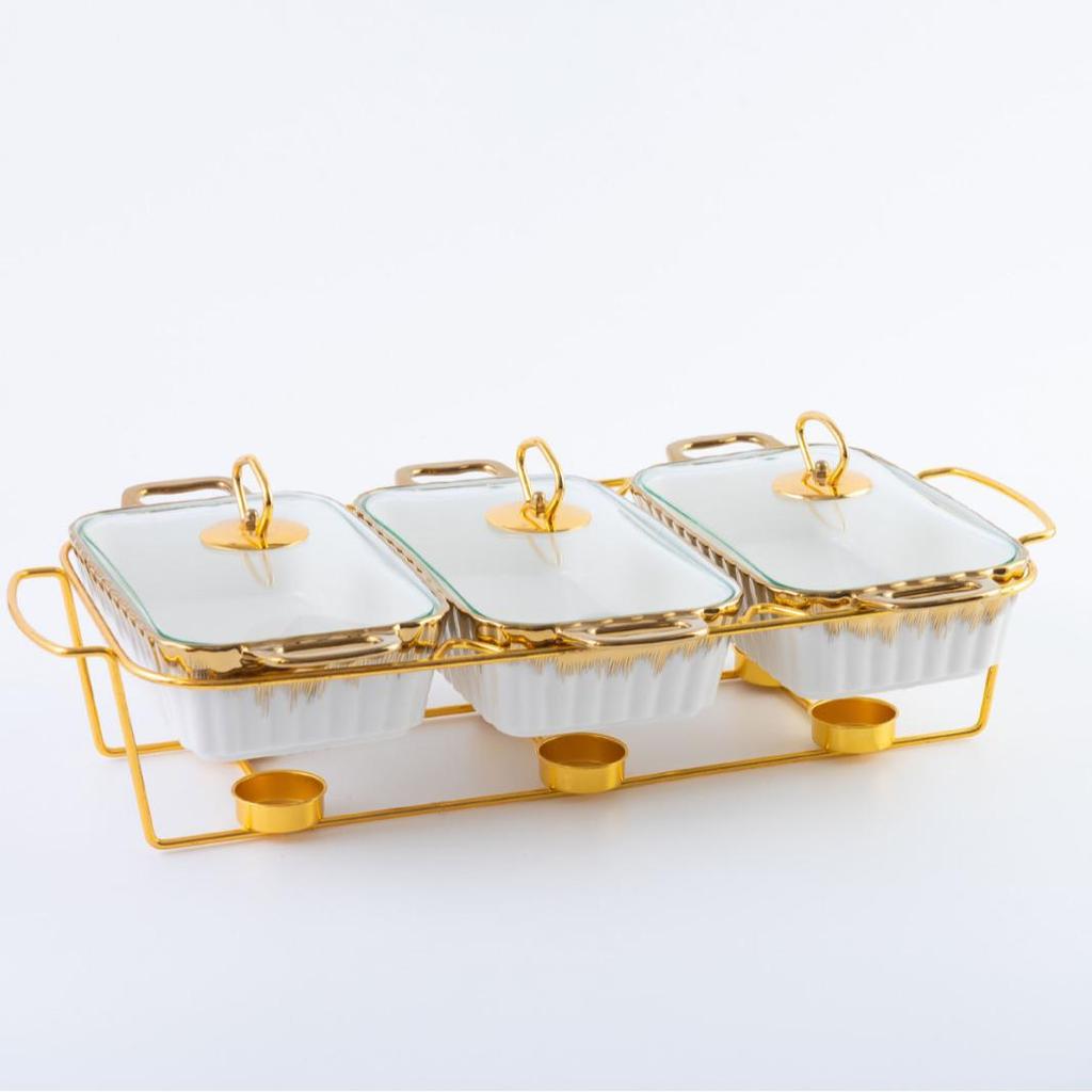 Керамическая кастрюля с двумя ухами и набор для выпечки, 3 предмета