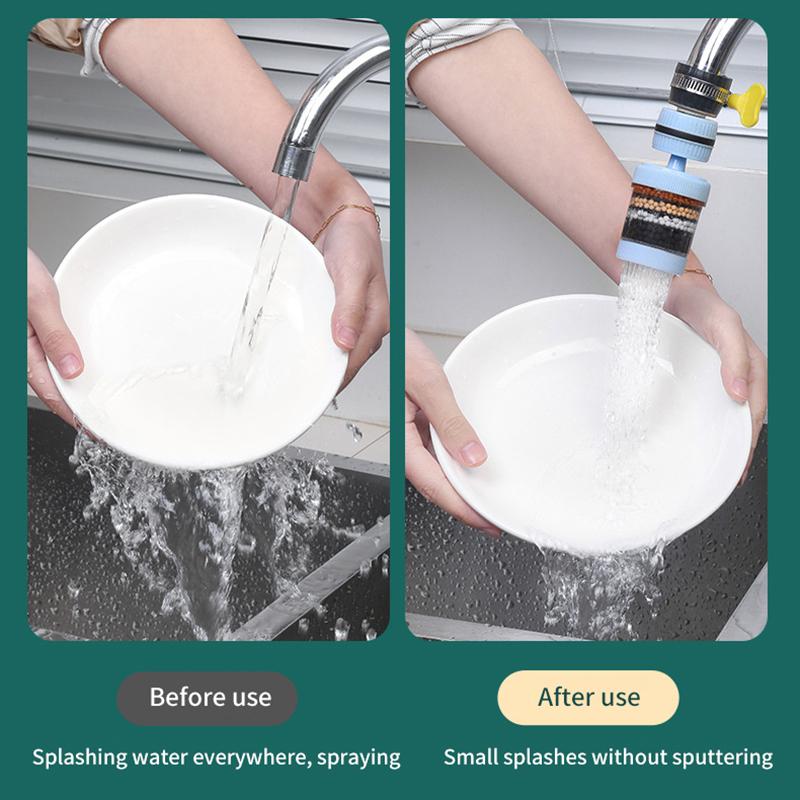 6-слойный фильтр для воды, очиститель крана, вращение на 360°, универсальный аэратор для крана, насадка-смеситель, барботер для кухни и ванной комнаты
