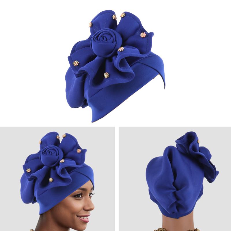 1 шт. индийская шапка в этническом стиле солнцезащитный хиджаб летний головной убор большой цветок мусульманский однотонный оборка головной убор тюрбан шляпа