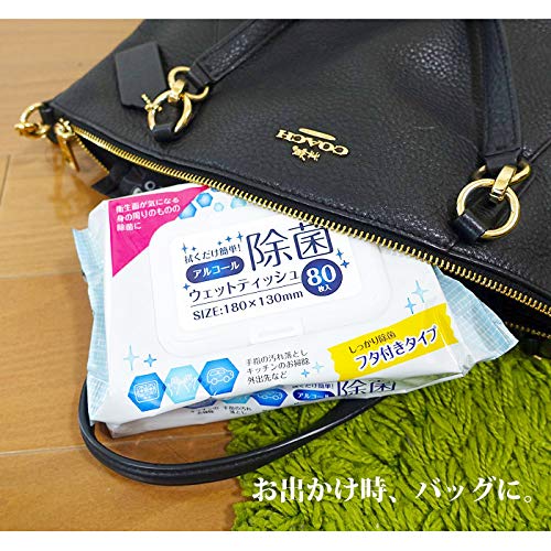 Сантан всего 240 Дезинфицирующий дезинфицирующий влажный с 80 листами [набор из 3 предметов, листы] лист, спирт, салфетка, крышка,