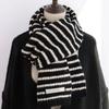 Striped Woolen Long Scarves Soft Shawl Wrap Vintage Winter Scarf  Women