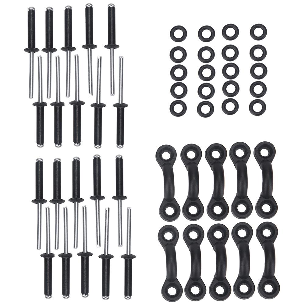 Durable Kayak Replacement Kit Set with Nylon Pad Eyes & Tri  Fold Rivets & Screw Nuts