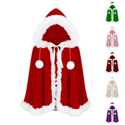 Женский рождественский костюм Милая накидка с капюшоном Плащ