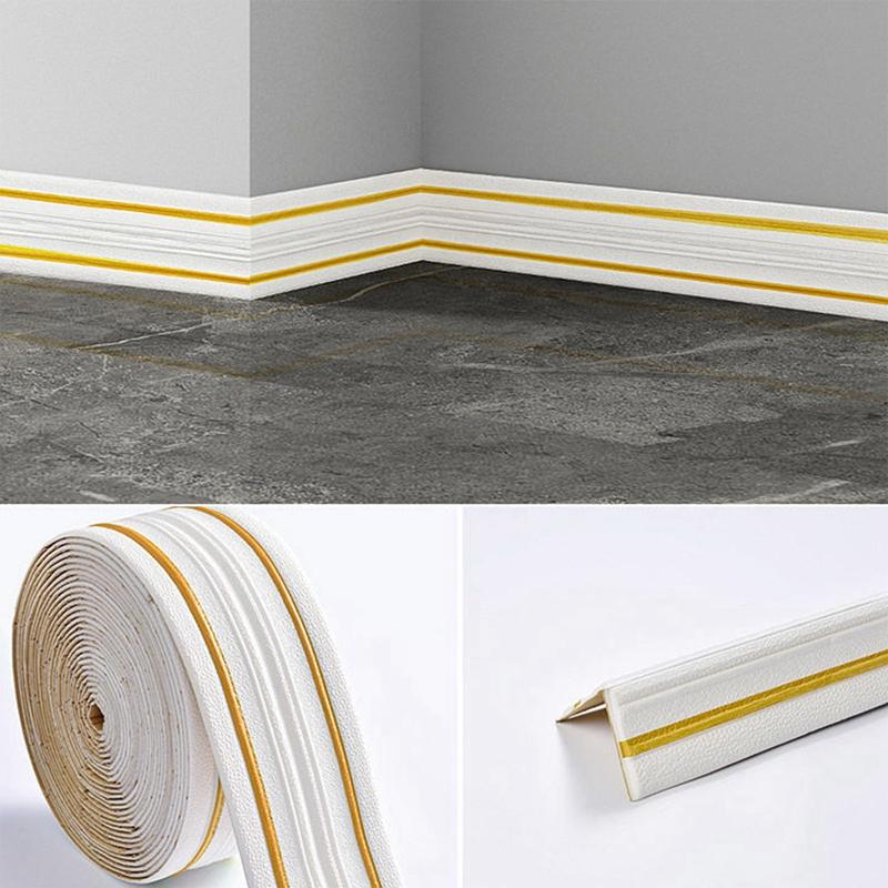 230смX14см самоклеящаяся линия плинтуса 3D пенопластовая полоса для стен наклейки водонепроницаемая плитка бордюрная бумага декор настенная наклейка