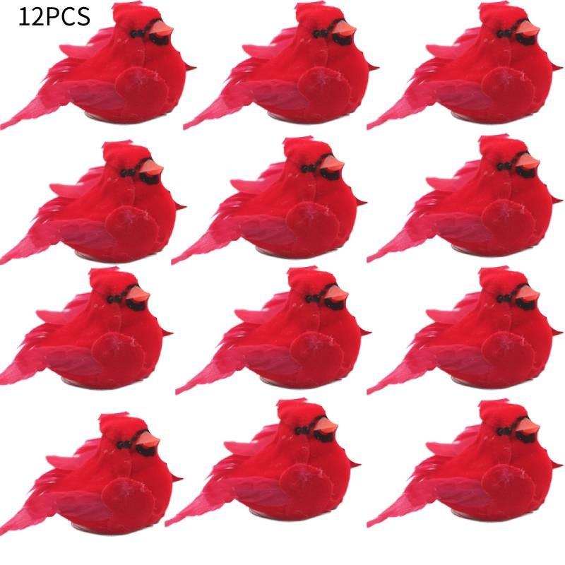 Whimsical Natural Material Robin Bird Ornament For Holiday Tree Decor Style