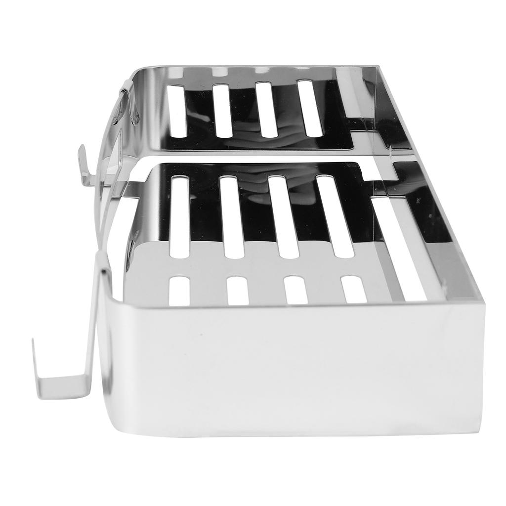 Stainless Steel Wall Mounted Hollow Shelf Bathroom Shampoo Storage Basket Rack Organizer