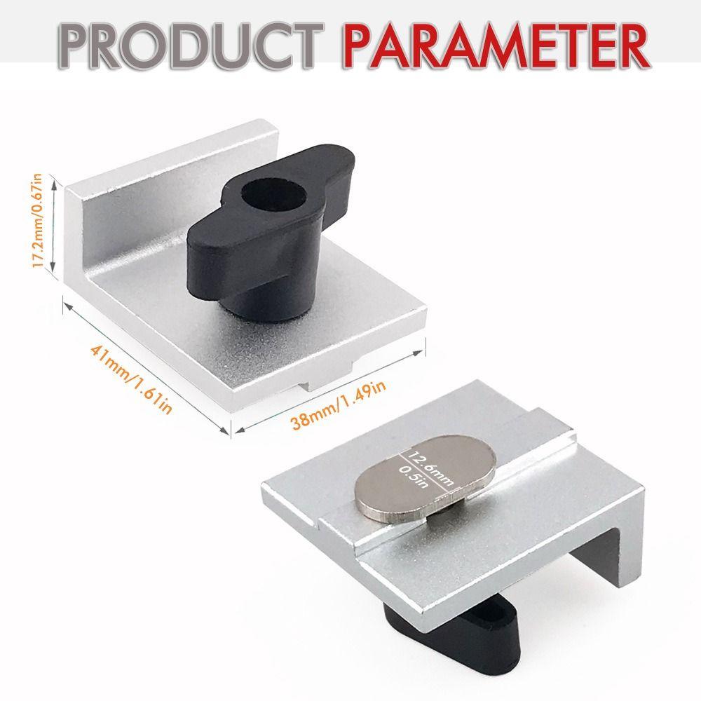 4 Pcs Set T Track Stop Block Silver Color Inline Design Bi-Directional Stop T-Track System With Knobs Short Stop Kit