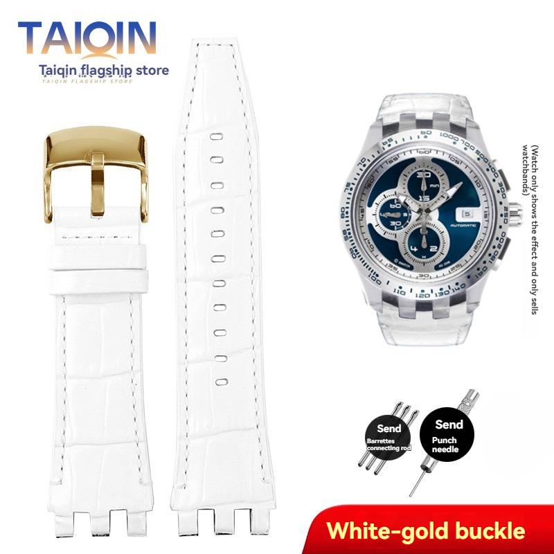 Для Swatch SVGK403 SVGK407 SVGB400 SVGB402 SVGB408 Ремешок для часов из натуральной кожи 22 мм Мужской Браслет Ремешок Аксессуары