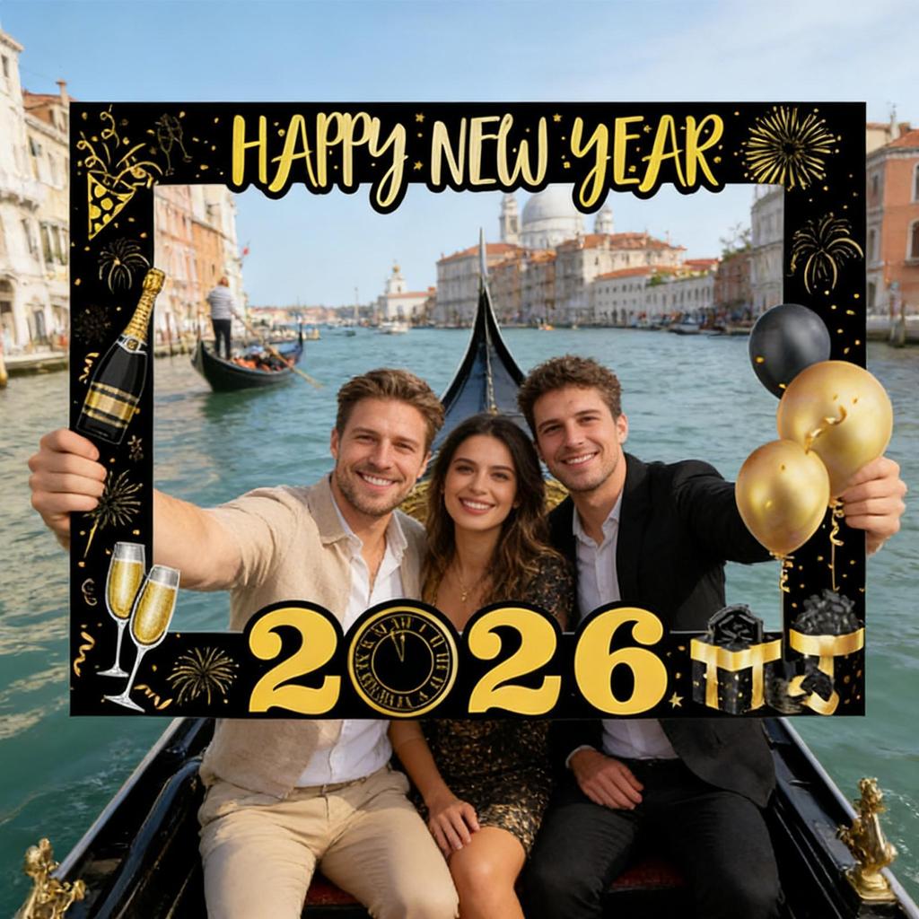 Новогодние реквизиты, забавный фон для фотосессии, черно-золотой, ручной, 2026 год, для женщин, семьи, детей, для дома.
