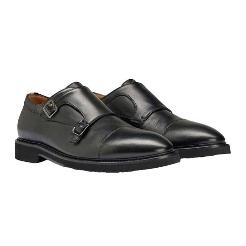 Boss Mens Jerrard Leather Double Monk Strap Oxford Shoes