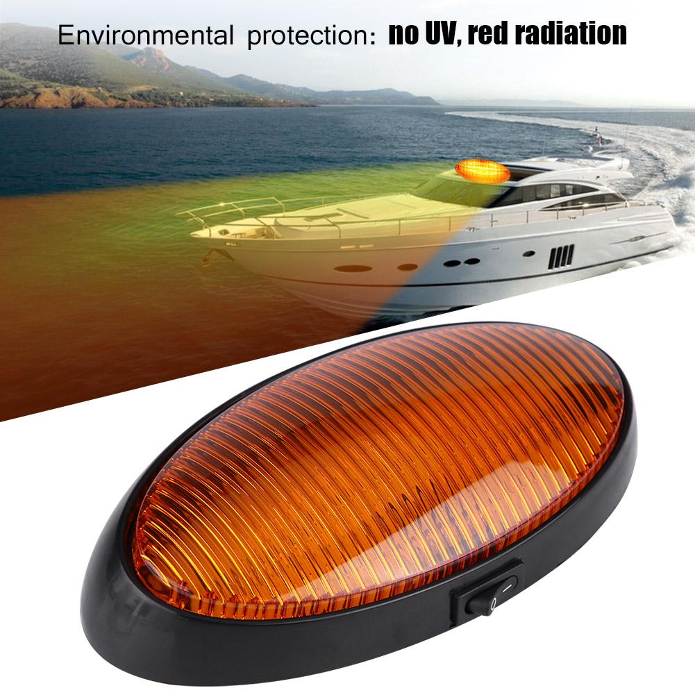 12V Car Ceiling Wall Light 16 LED for Trailer/Van/Yacht/Boat/Caravan Interior Oval Ceiling Lamp