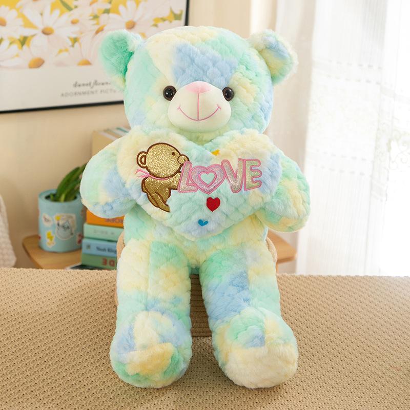 Милый плюшевый медведь в форме сердца, обнимающий мишку, плюшевый медведь, большая кукла, детский подарок на день рождения