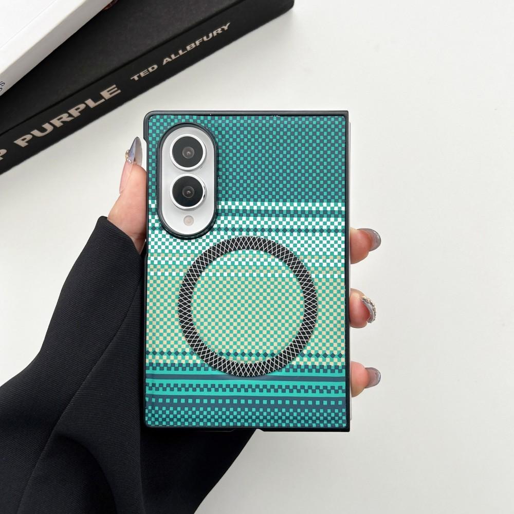Модный жесткий чехол из поликарбоната с рисунком под карбон для Samsung Galaxy Z Fold 8 Ultra 8 7 6 5, крышка для беспроводной зарядки Magsafe