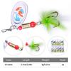 10pcs Spinner Bait Fishing Lure Spoon Feather Saltwater Lure Accessories Treble Hook Metal Hard Lure Wobblers Tackle