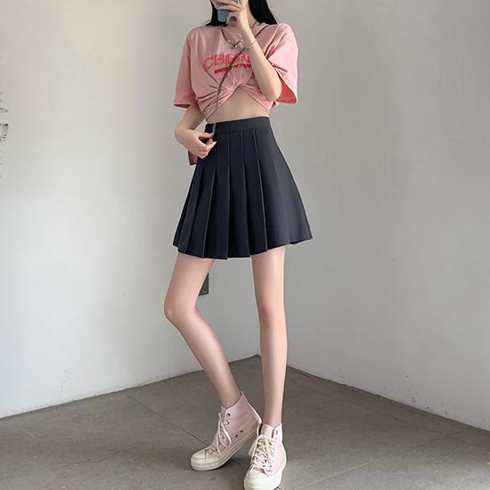 Юбка средней длины с эластичной резинкой на талии для женщин, летняя плиссированная юбка в карманном стиле для высокой талии, утягивающая короткая юбка, модная женская одежда