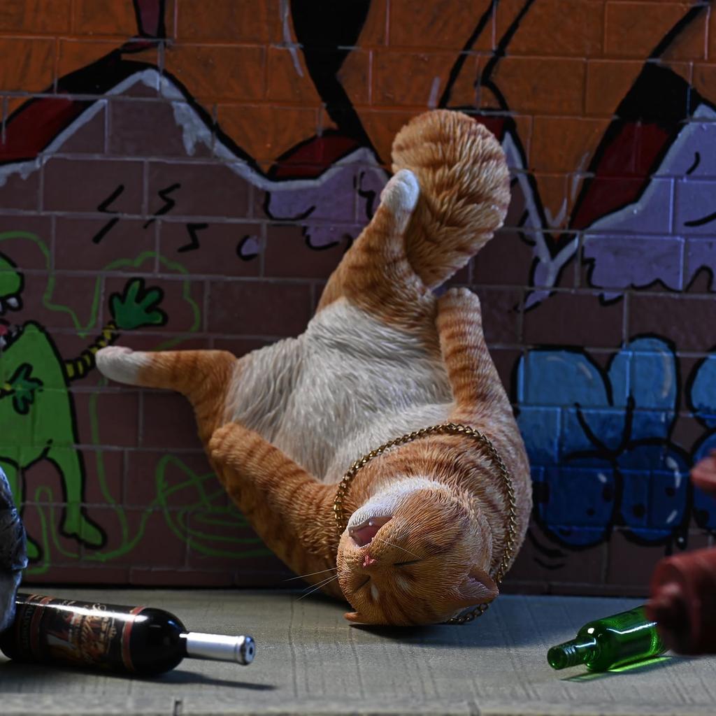 Cat Statues And Figurines,Resin Cats,Includes Chain And Bottle,Whimsical Drunken Cat Decor,Perfect Cute Cat Gifts For Cat Lovers