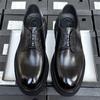Круглые кожаные туфли мужские деловые туфли дерби кожаные дышащие свадебные туфли жениха на плоской подошве с каблуком-каблуком мужские кожаные туфли