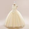 Tulle Formal Wedding Flower Party Dresses For Girls Children Costume Sequin Lace Bow Wedding Princess Dress Evening First Communion Gown