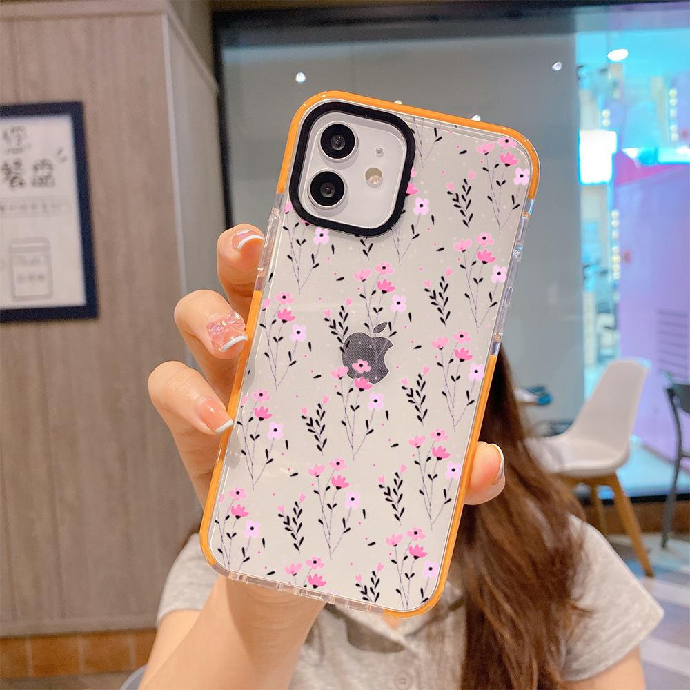 Маленький свежий цветочный чехол для мобильного телефона iPhone15 горячая распродажа прозрачный чехол для мобильного телефона Apple 17promax мягкий чехол