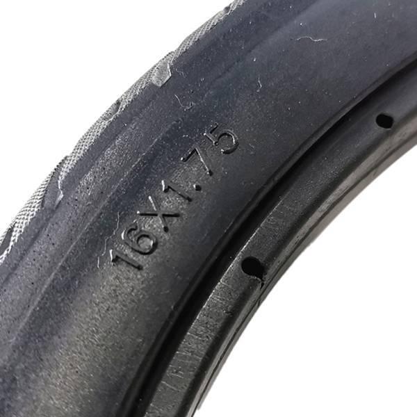 Black Rubber Tire Set: 2 pieces for 16-inch Electric Bicycle or Delivery Vehicle