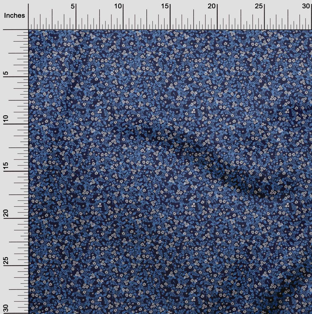 oneOone Ткань Cotton Flex Blue с цветочным рисунком, силуэт Diy, стеганая ткань, принт, ткань по ярдам 40 дюймов