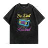 Mens Be Kind Rewind Retro Vintage 80s 90s Funny VHS VCR T Shirt Black 2X Large vintage Washed homme Versatile graphic