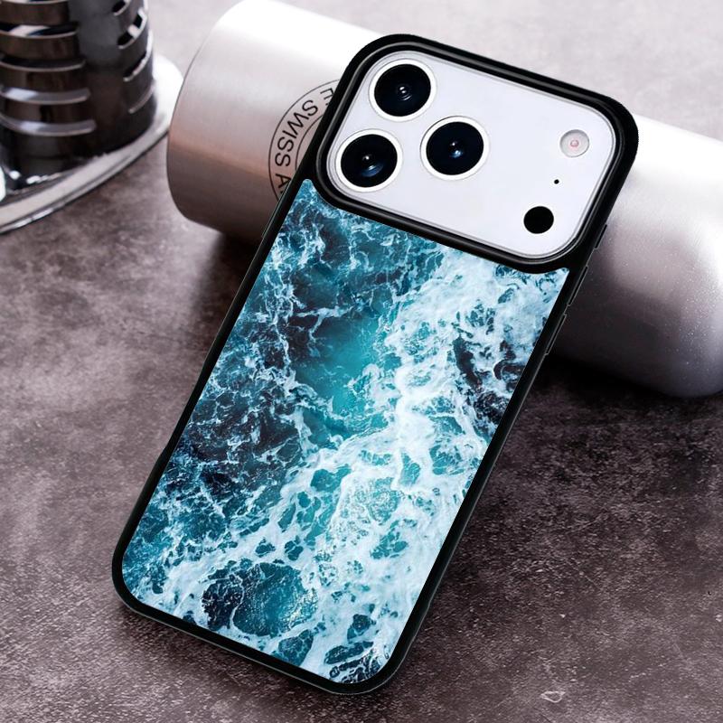Чехол для телефона Синее Море Океанские Волны Для iPhone 17 16 15 14 13 12 11 Pro Max Plus 17Air Мягкий Силиконовый Чехол